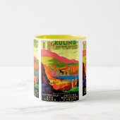 Kulingのヴィンテージの中国人旅行ポスター ツートーンマグカップ (中央)