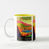 Kulingのヴィンテージの中国人旅行ポスター ツートーンマグカップ (左)