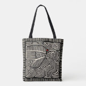 Kuna Indian Mola Black Bird Tote Bag トートバッグ (裏面)