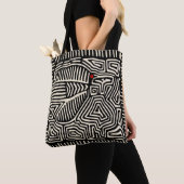 Kuna Indian Mola Black Bird Tote Bag トートバッグ (クローズアップ)