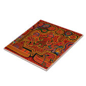 Kuna Indian Mola Men in Boats タイル (側面)