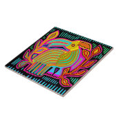 Kuna Indian Mola Parrot Ceramic Tile タイル (側面)