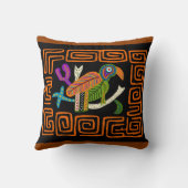 Kuna Indian Mola Tropical Parrot クッション (裏面)