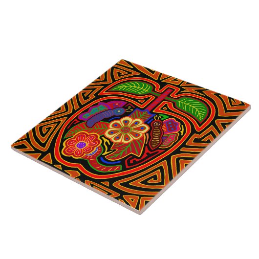 Kuna Indian Red Delicious Apple Ceramic Tile タイル (側面)