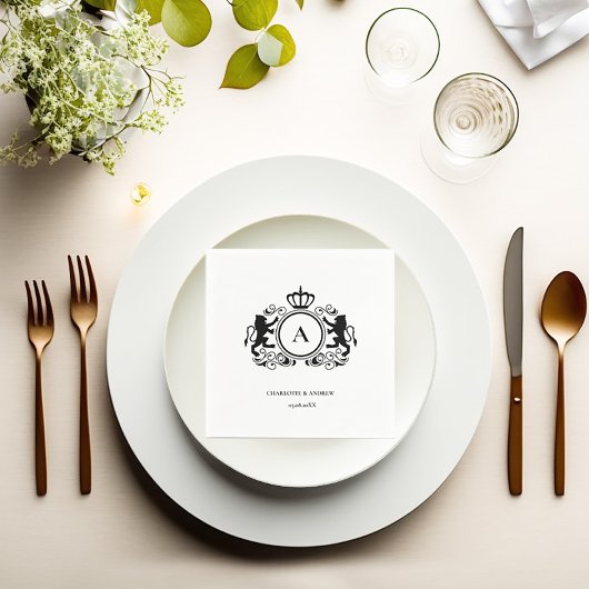 Kundenspezifischロゴモノグラムワッペンローウェン スタンダードカクテルナプキン