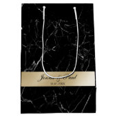 Kundenspezifisch Elegant Marmor Gold ミディアムペーパーバッグ (裏面)