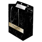 Kundenspezifisch Elegant Marmor Gold ミディアムペーパーバッグ (裏面アングル)