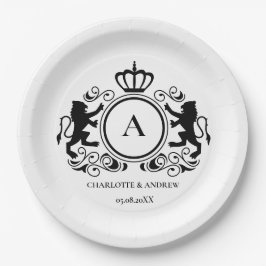 Kundenspezifisch Logo Monogramm Wappen Löwen  ペーパープレート