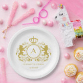 Kundenspezifisch Logo Monogramm Wappen Löwen   ペーパープレート (パーティー)