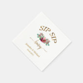 Kundenspezifisch "SIP SIP HOORAY" Blumen スタンダードカクテルナプキン (角)