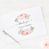 Kundenspezifisch "Thank you!" floral, schön ラウンドシール (封筒)