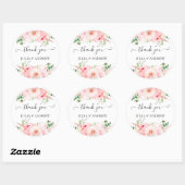 Kundenspezifisch "Thank you!" floral, schön ラウンドシール (シート)