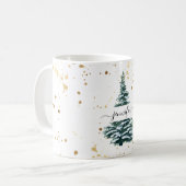 Kundenspezifisch winterliche Tannenbaum コーヒーマグカップ (正面左)