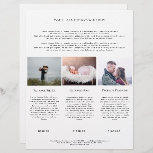 Kundenspezifischer Foto-Preislisten (正面/裏面)