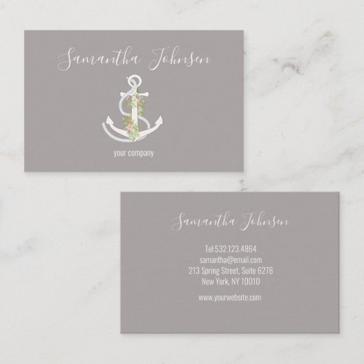 Kundenspezisch Anker mit Blumen 名刺 (正面/裏面)