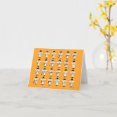 Kung Fuの蹴りライン挨拶状 カード (黄色い花)