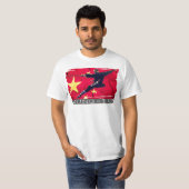 Kung FuアイコンTシャツ(中国のな旗) Tシャツ (正面フル)