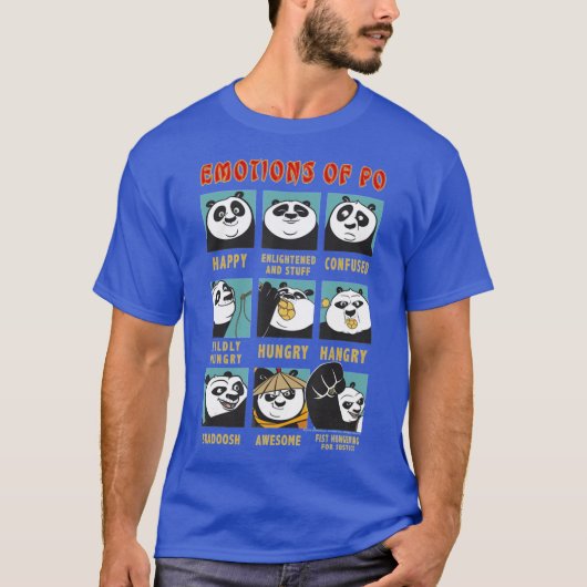 Kung Fu Bear Emotions Of Po Portrait Grid gift fun Tシャツ (正面)