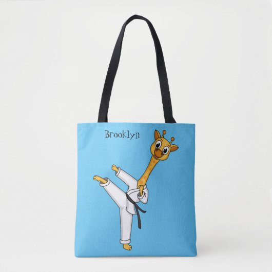 Kung Fu giraffe cartoon illustration  トートバッグ (正面)