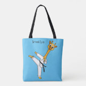 Kung Fu giraffe cartoon illustration  トートバッグ (裏面)