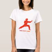 Kung Fu Silhouette Martial Arts Lifestyle Design Tシャツ (正面)