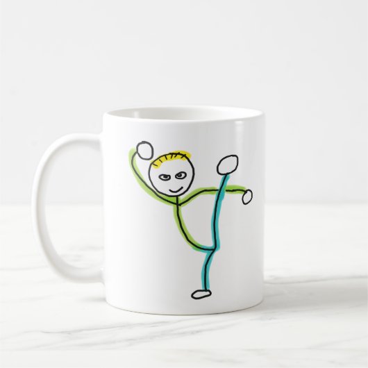 Kung Fu Stickman コーヒーマグカップ (左)