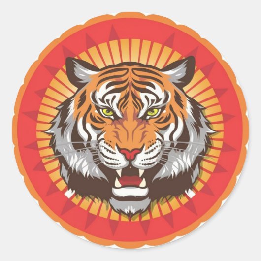 KUNG HEI FAT CHOI – 虎 ラウンドシール (正面)