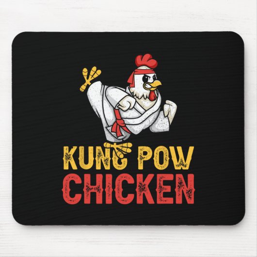 Kung Pow Chicken Funny Karate Chicken Ninja A Warr マウスパッド (正面)