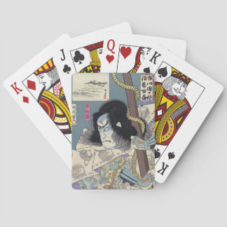 Kunichika著日本人のWoodblockのプリント トランプ