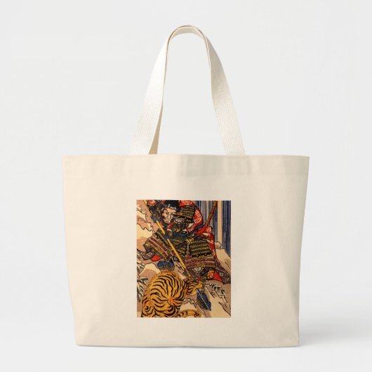 Kuniyoshi 1797-1861年、Utagawa、日本のトラ ラージトートバッグ (正面)