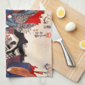 Kuniyoshi 3の女性の台所タオル キッチンタオル (四つ折り)