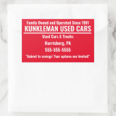 Kunklemanファミリーステッカー 長方形シール (バッグ)