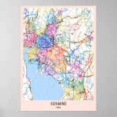 Kunming China City Map ポスター (正面)
