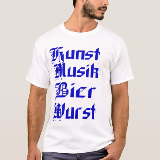 Kunst MusikのBierのWurst Tシャツ (正面)