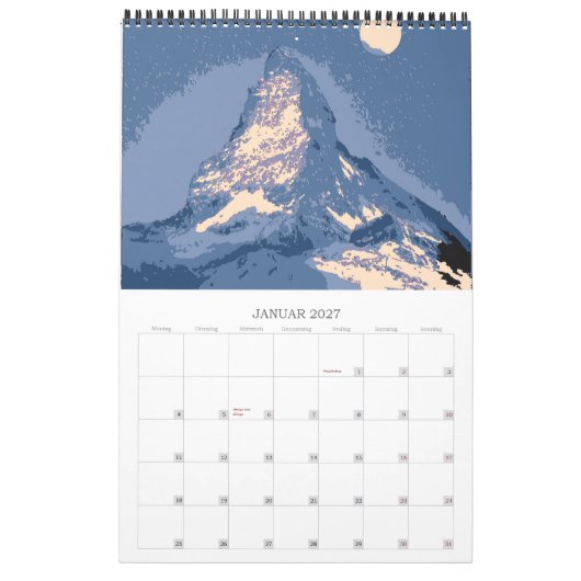 Kunstkalender カレンダー (1月 2027)