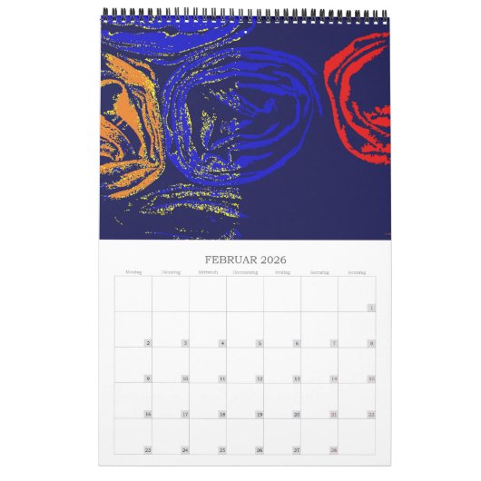 Kunstkalender カレンダー (2月 2026)