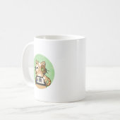 Künstler bei der Arbeit – niedliches Katzendesign コーヒーマグカップ (正面左)