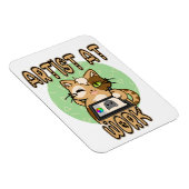 Künstler bei der Arbeit – niedliches Katzendesign マグネット (右側)