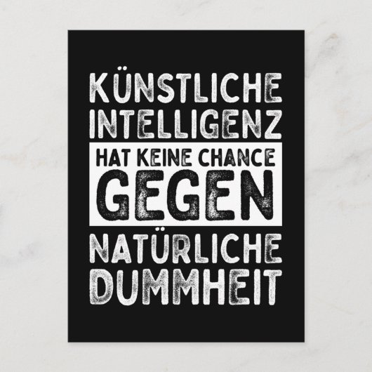 Künstliche Intelligenz vs. Natürliche Dummheit ポストカード (正面)