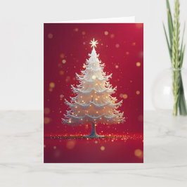 Kunstvoller weißer Weihnachtsbaum カード