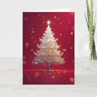 Kunstvoller weißer Weihnachtsbaum カード