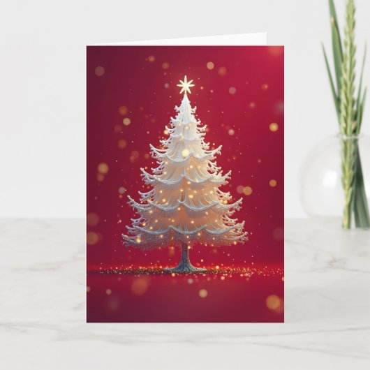 Kunstvoller weißer Weihnachtsbaum カード (正面)