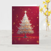 Kunstvoller weißer Weihnachtsbaum カード (黄色い花)