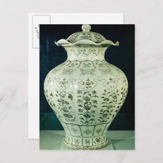 「Kuoan」の大きいつぼは青い花と飾りました ポストカード (正面/裏面)