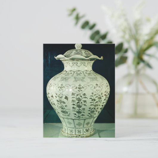 「Kuoan」の大きいつぼは青い花と飾りました ポストカード (スタンド正面)