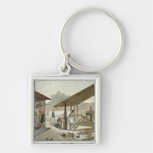 Kupang、ティモールの大工仕事の研修会は、6つをからのめっきします キーホルダー (正面)