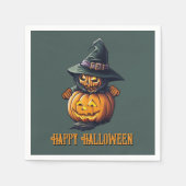 Kürbishexe im Katzenkostüm -  スタンダードカクテルナプキン (正面)