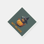 Kürbishexe im Katzenkostüm -  スタンダードカクテルナプキン (角)