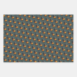 Kürbishexe im Katzenkostüm -  ラッピングペーパーシート