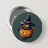 Kürbishexe im Katzenkostüm -  缶バッジ (正面&裏面)